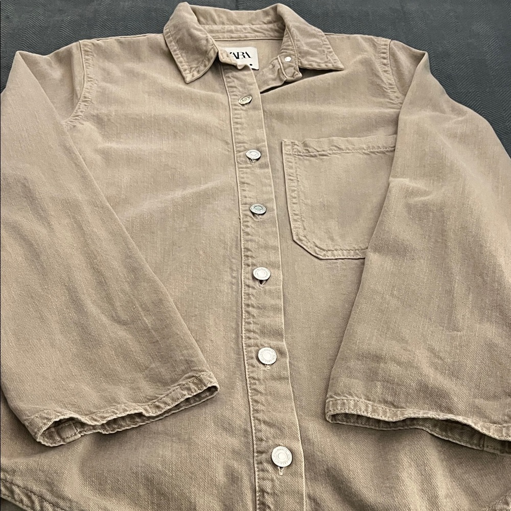 Zara Light Tan Collared Shirt